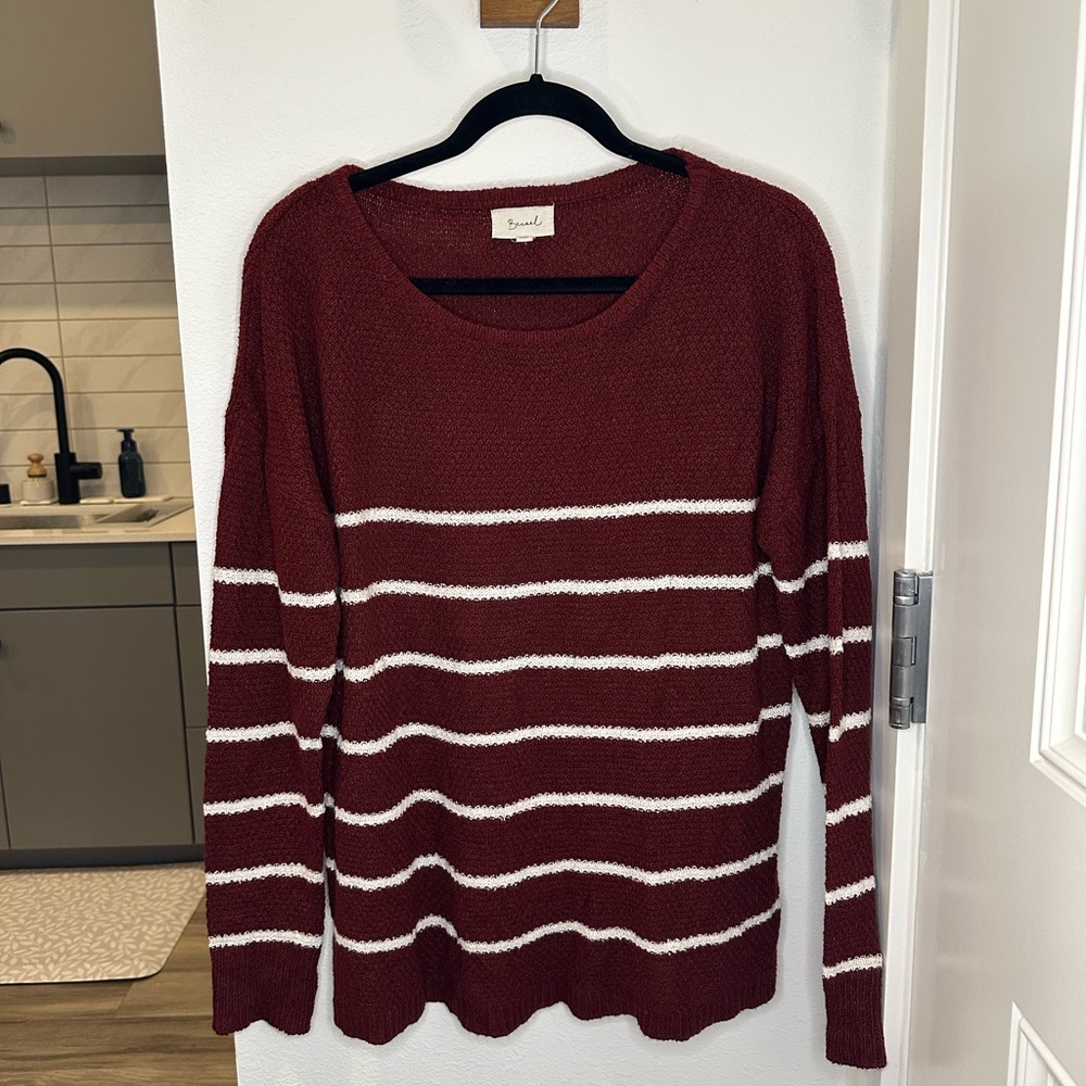 Maroon Striped Sweater